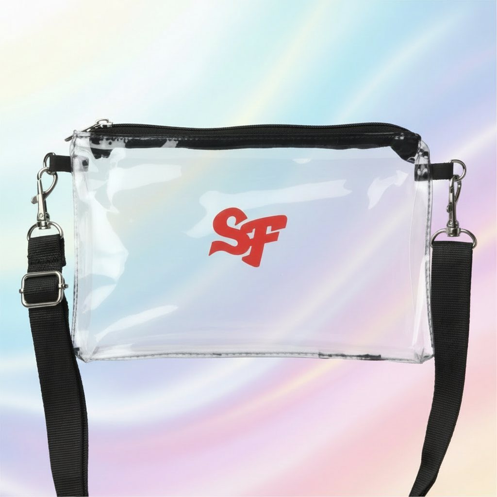 CLEAR ZIPPER CROSSBODY BAG