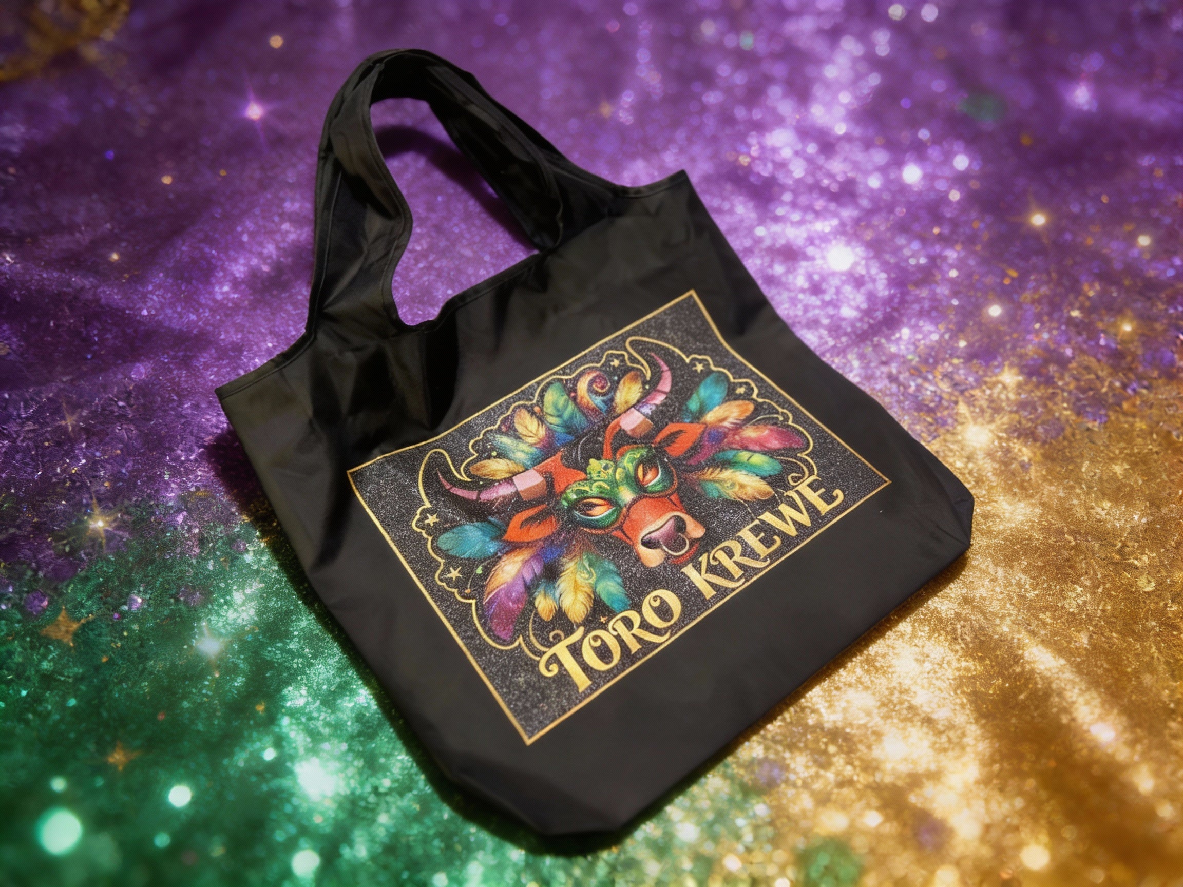 MARDI GRAS GLITTER PARADE BAG