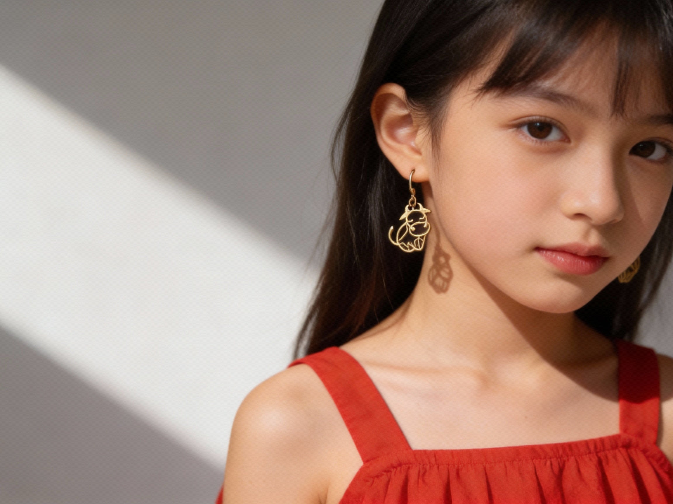 GOLD BULL OUTLINE EARRINGS