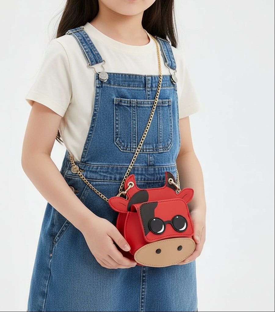 RED BULL WITH SHADES CROSSBODY PURSE