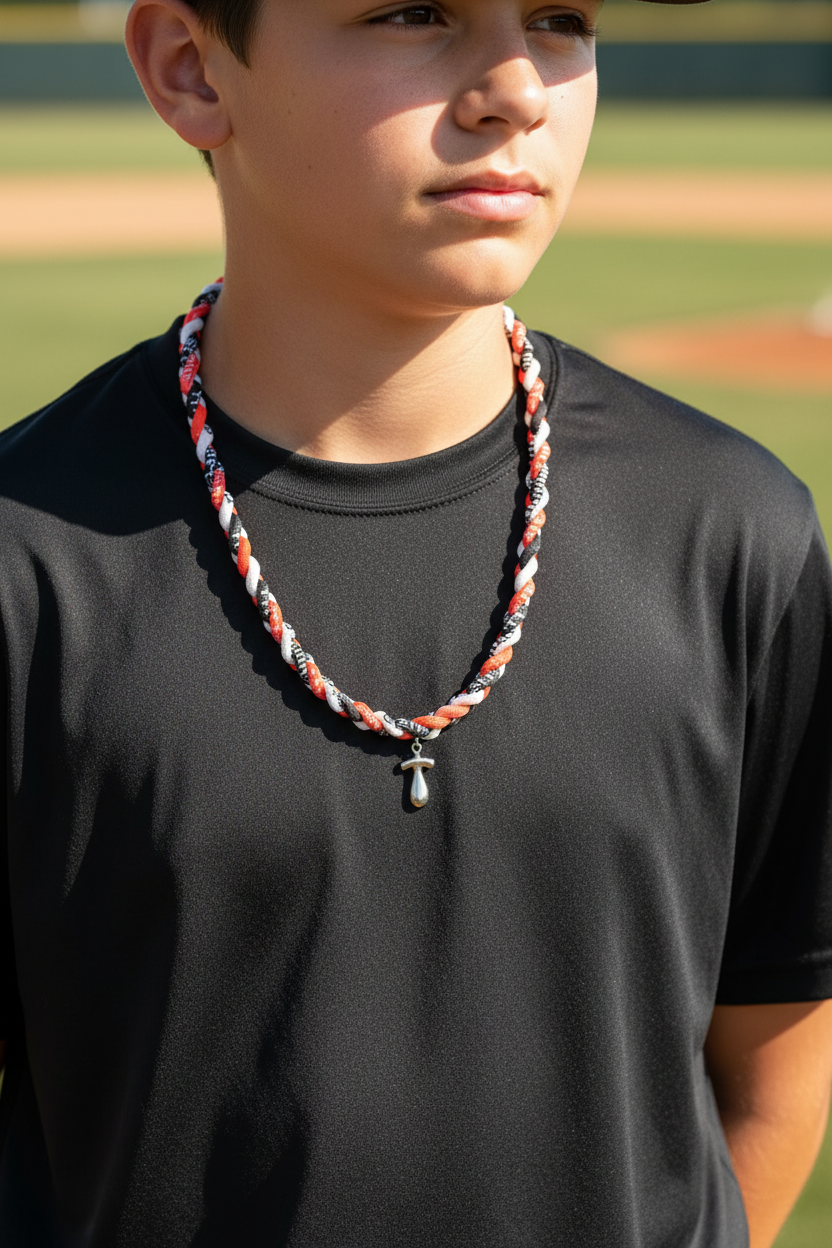 TORNADO BASEBALL NECKLACE WITH CHARM