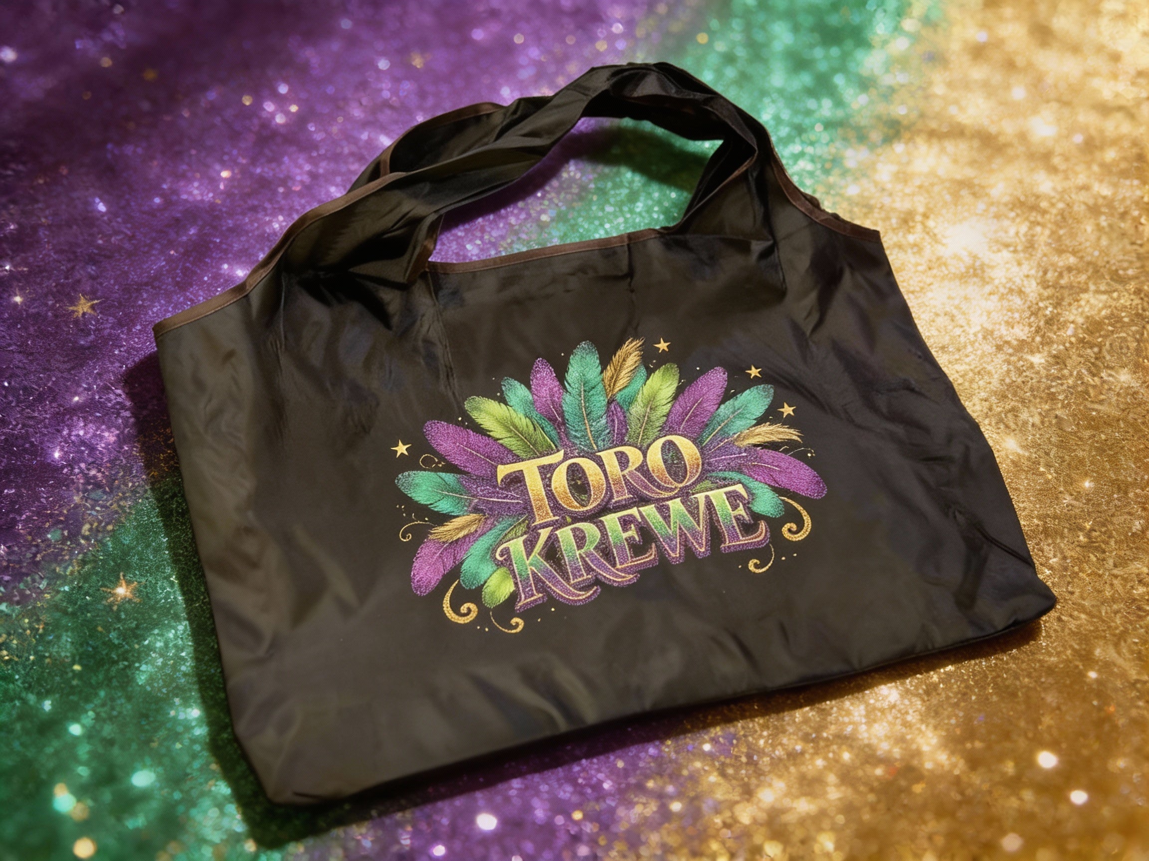 MARDI GRAS OVERSIZED GLITTER PARADE BAG