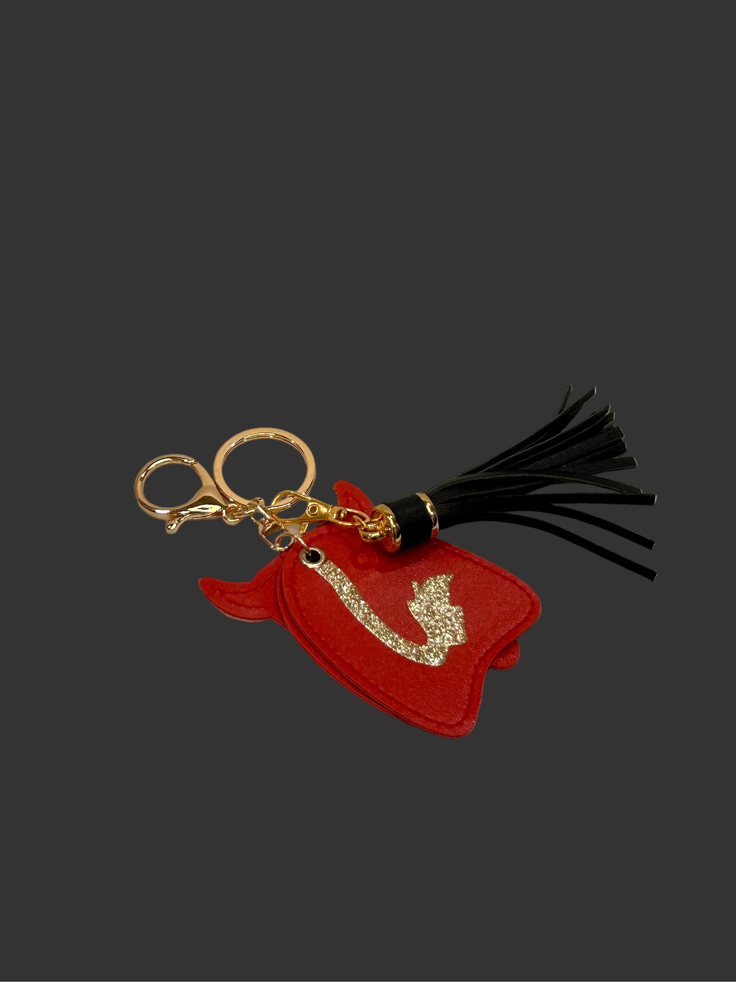 BULL KEYCHAIN W/ TASSEL ACCENT