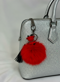 RED POMPOM BULL KEYCHAIN