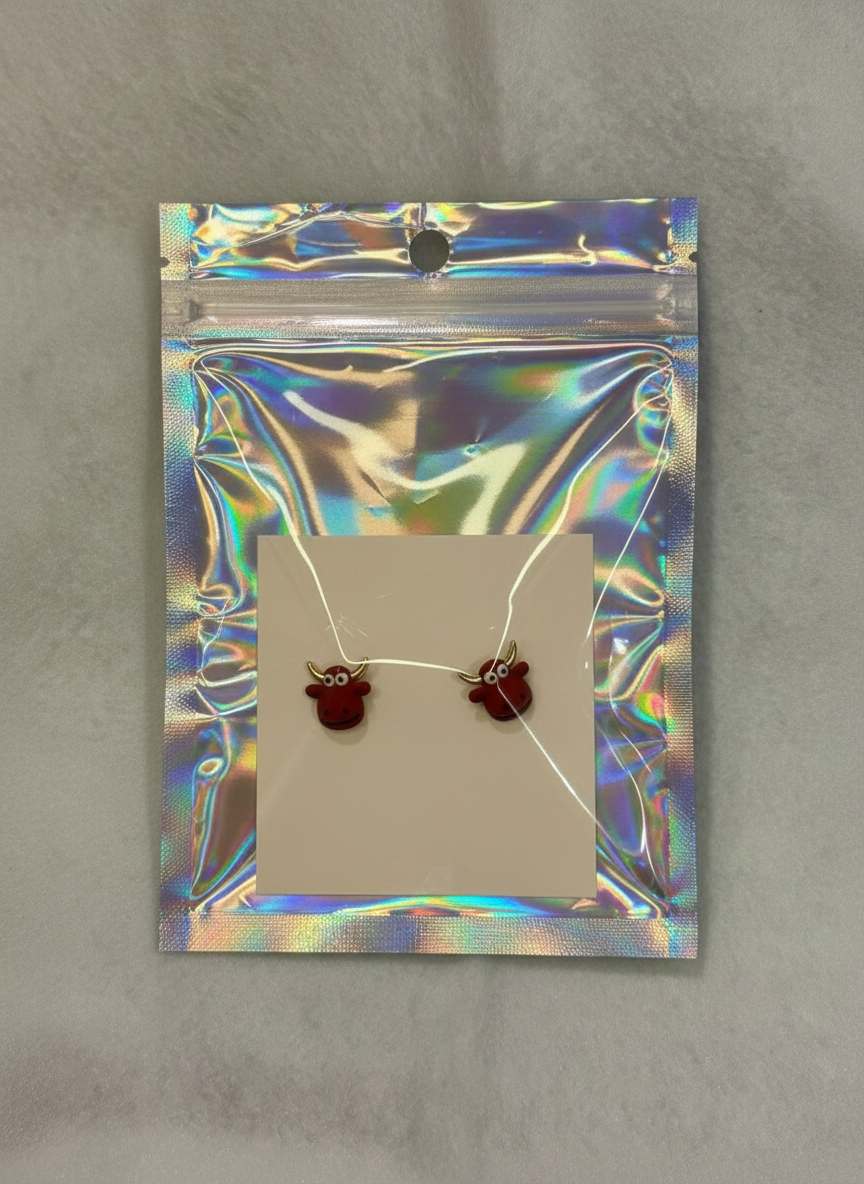 RED BULL CARTOON EARRINGS