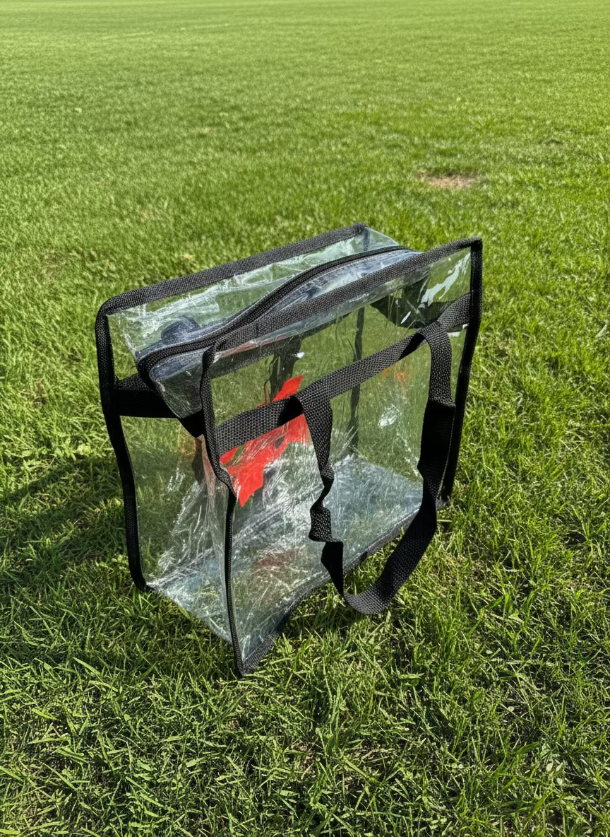 CLEAR PVC ZIPPERED TOTE BAG