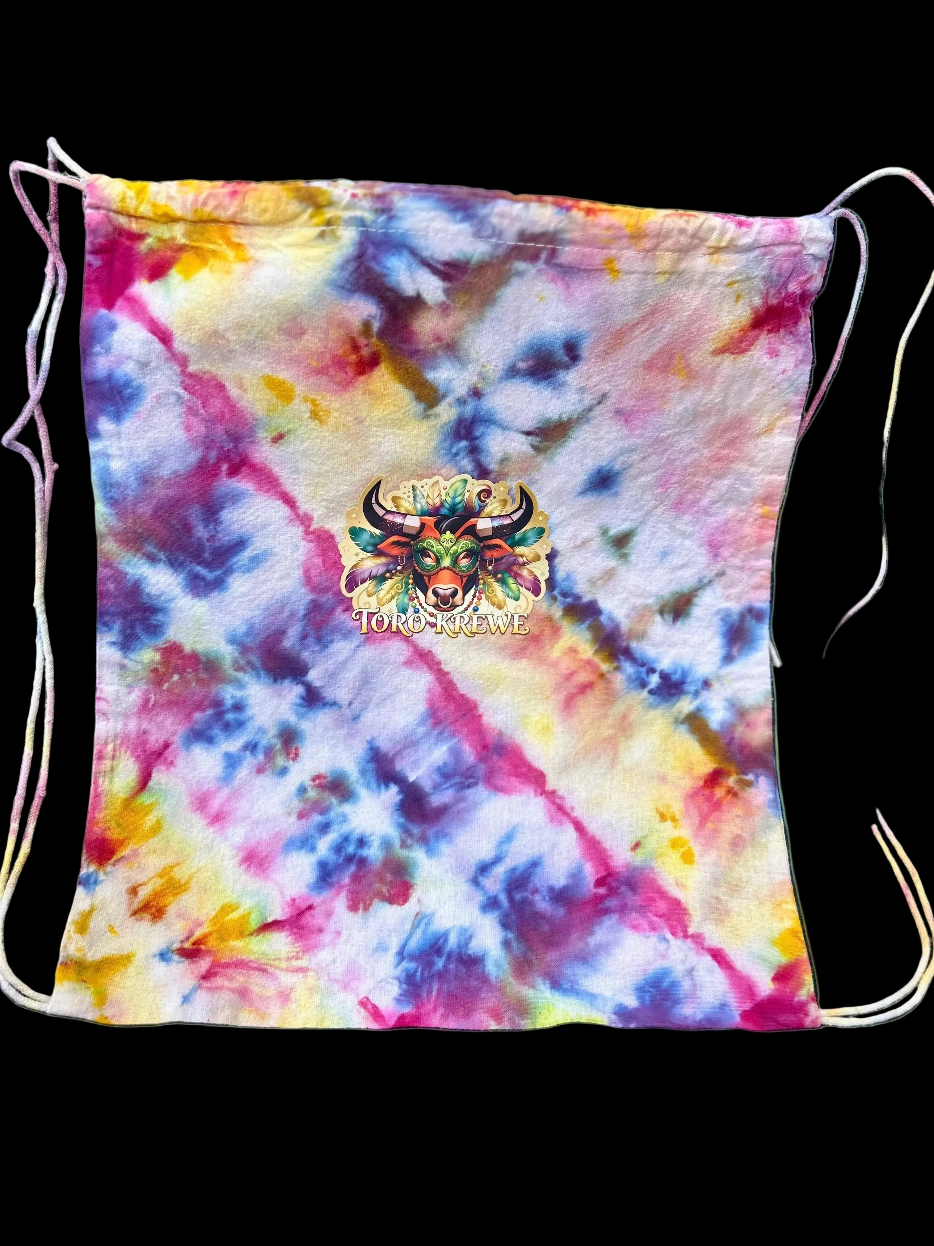 MARDI GRAS TIE DYE DRAWSTRING BAG