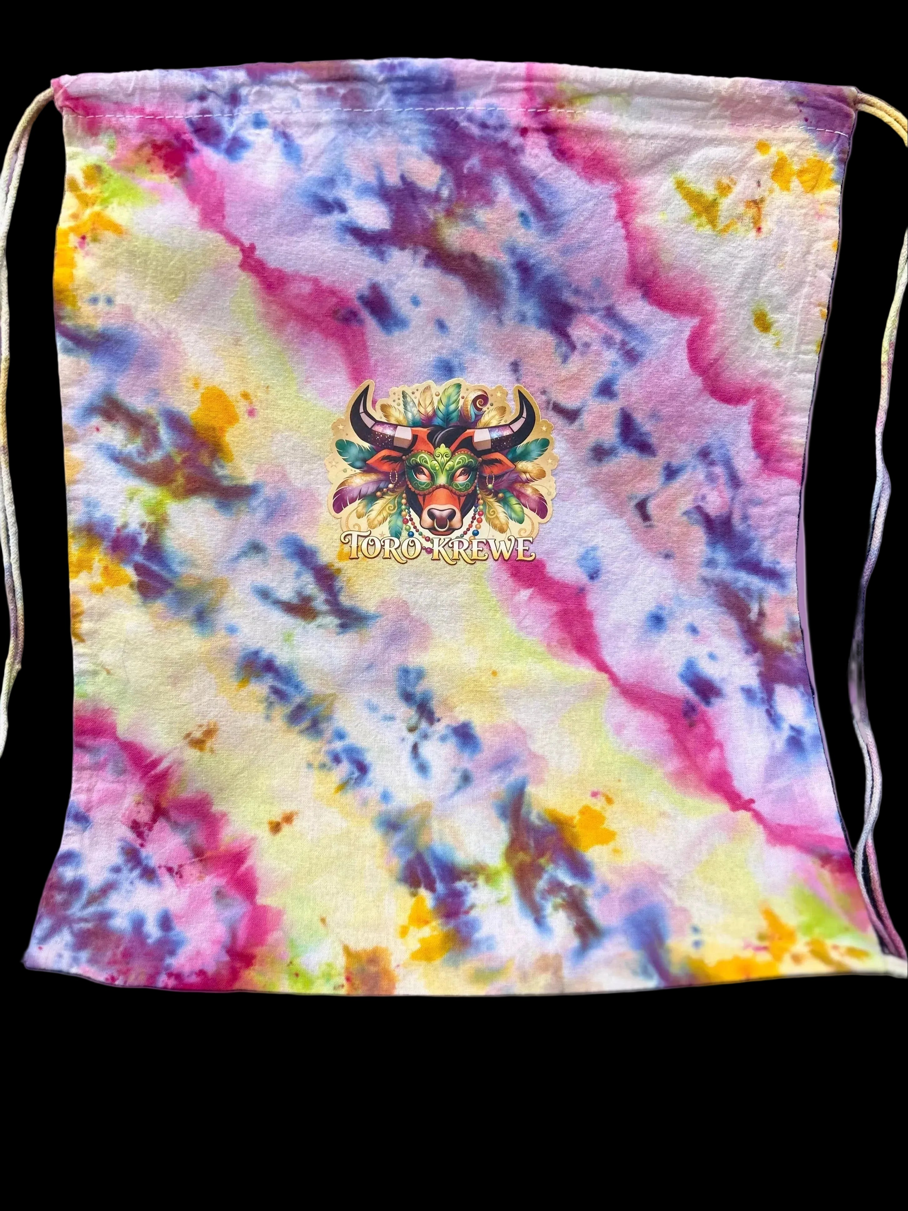 MARDI GRAS TIE DYE DRAWSTRING BAG