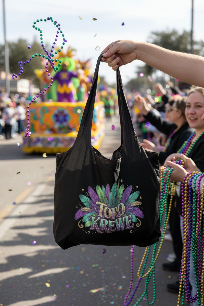 MARDI GRAS OVERSIZED GLITTER PARADE BAG