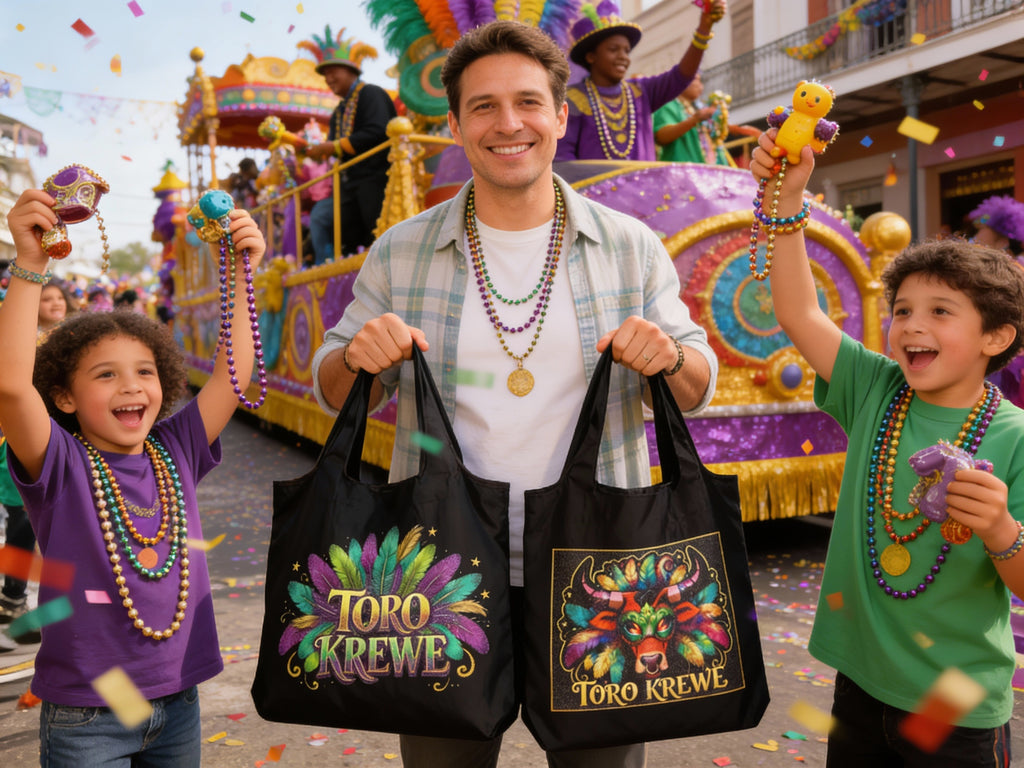 MARDI GRAS GLITTER PARADE BAG